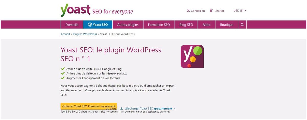 page d'accueil yoast plugin word^press